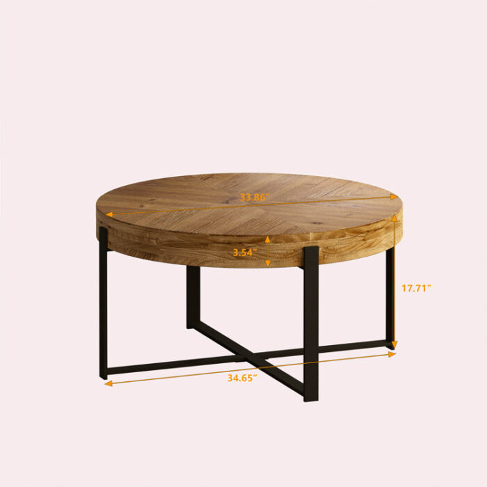 Artricia Solid Wood Top Coffee Table - Chic Decora