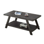 Athens Contemporary Two-Tone Wood Shelf Coffee Table - Chic Decora