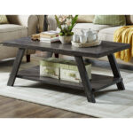 Athens Contemporary Two-Tone Wood Shelf Coffee Table - Chic Decora