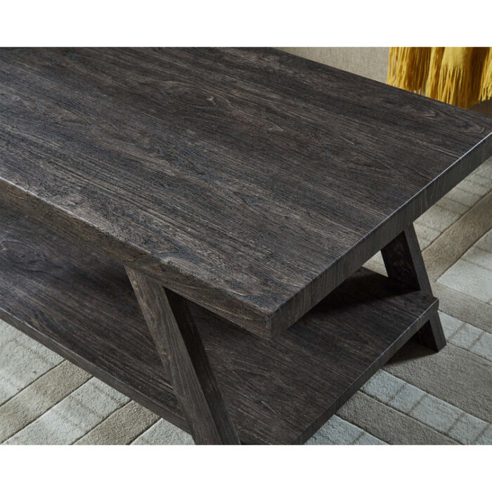 Athens Contemporary Two-Tone Wood Shelf Coffee Table - Chic Decora