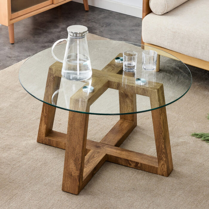 Beil Glass Top Coffee Table - Chic Decora