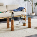 Bernadien Double-Layer Glass Coffee Table - Chic Decora