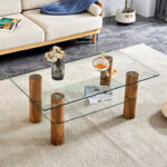 Bernadien Double-Layer Glass Coffee Table - Chic Decora