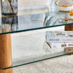 Bernadien Double-Layer Glass Coffee Table - Chic Decora