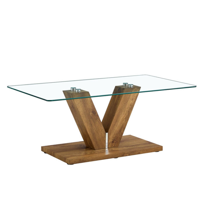 Bertelli Glass Top Single Coffee Table - Chic Decora