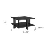 Blaisdel 35″ Square Coffee Table With Shelf - Chic Decora