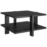 Blaisdel 35″ Square Coffee Table With Shelf - Chic Decora