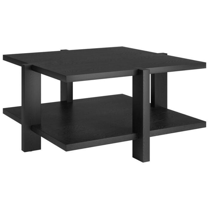 Blaisdel 35″ Square Coffee Table With Shelf - Chic Decora