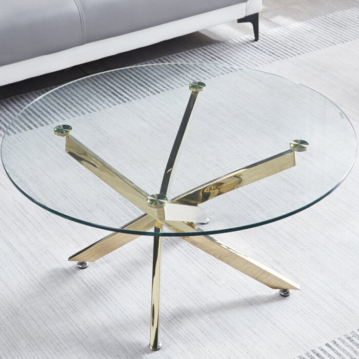 Bodhild Glass Top Single Coffee Table - Chic Decora