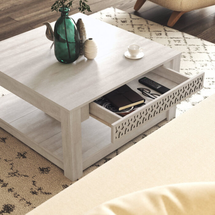 Brandarius 4 Legs Coffee Table with Storage - Chic Decora