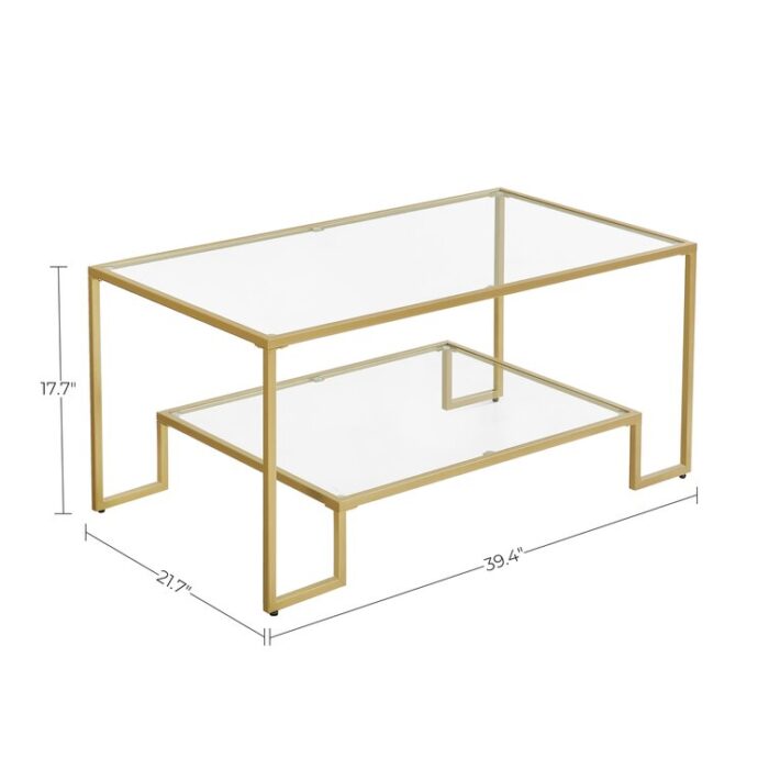 Bundy Glass Top Coffee Table - Chic Decora