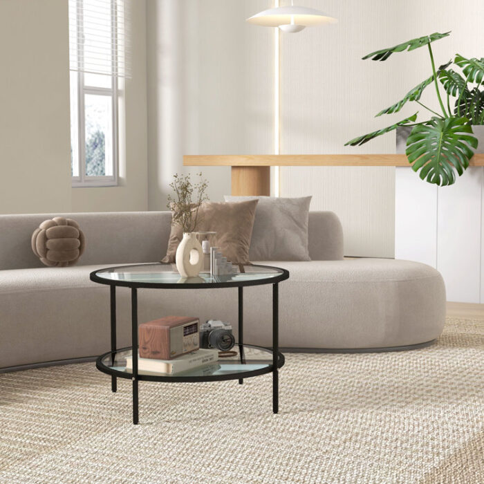 Bupe Glass Top Single Coffee Table - Chic Decora