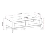 Cabral 4 Legs Coffee Table with Storage - Chic Decora