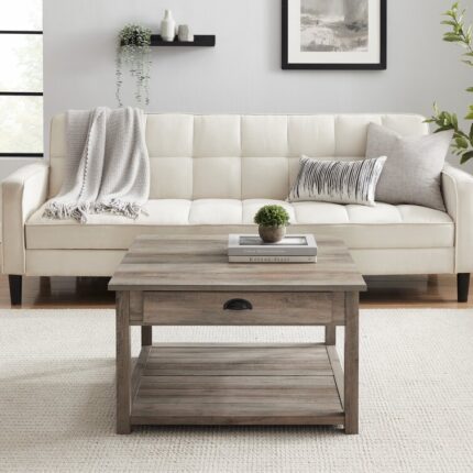 Auton Solid Wood Top Coffee Table - Chic Decora