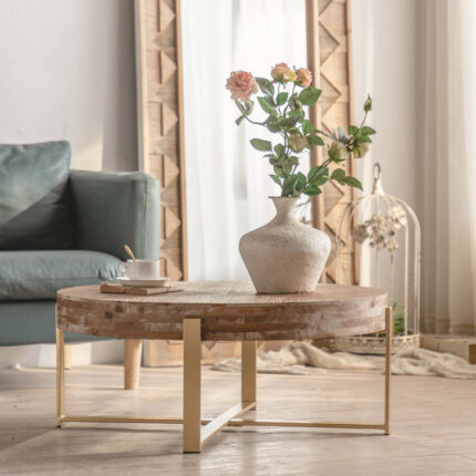 Caprica Solid Wood Top Coffee Table - Chic Decora