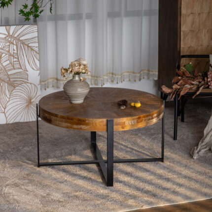 Caskie Solid Wood Top Coffee Table - Chic Decora