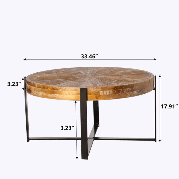 Caskie Solid Wood Top Coffee Table - Chic Decora