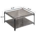 Chari Square Coffee Tables Faux Marble 4 Legs - Chic Decora