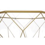 Chenda Octagon Glass Top Coffee Table With Geometric Base - Chic Decora