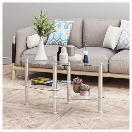 Cheramie Glass Top Coffee Table - Chic Decora