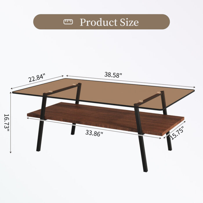 Chomitzki Coffee Table, Tempered Glass Coffee Table - Chic Decora