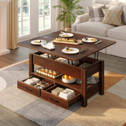 Sauget Solid Wood Coffee Table - Chic Decora