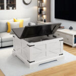 Clarkston Barn Design Coffee Table with Filp Top and Hidden Storage Space - Chic Decora