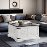 Clarkston Barn Design Coffee Table with Filp Top and Hidden Storage Space - Chic Decora