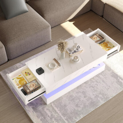 Spurlock Glass Top Coffee Table - Chic Decora