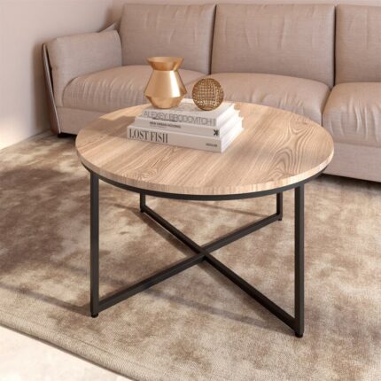 Navarette Solid Wood Top Single Coffee Table - Chic Decora