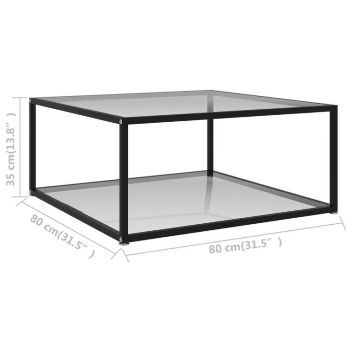 Coffee Table End Table Living Room Accent Sofa Table Tempered Glass - Chic Decora