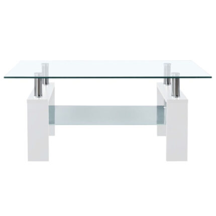 Coffee Table End Table Sofa Table Living Room Furniture Tempered Glass - Chic Decora