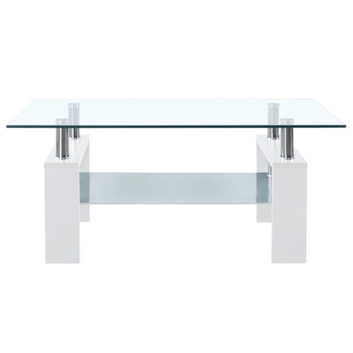 Coffee Table End Table Sofa Table Living Room Furniture Tempered Glass - Chic Decora