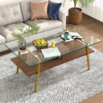 Coffee Table Glass Top Single Coffee Table - Chic Decora