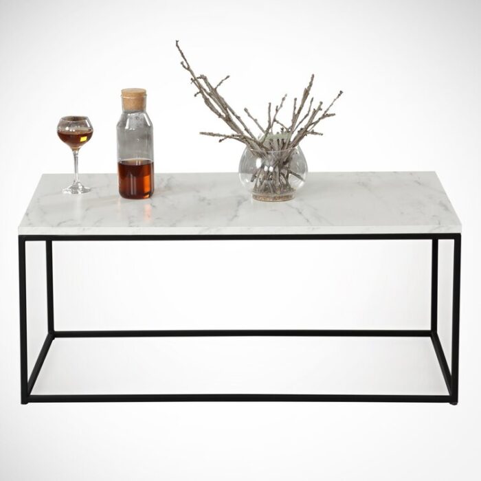 Cosco Frame Rectangle Coffee Table White Marble - Chic Decora