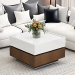 Currey Square 360Â° Rotating Coffee Table with 2 Drawers - Chic Decora