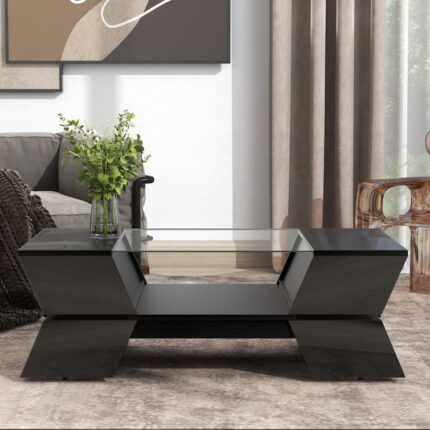 Daveonna Glass Top Coffee Table - Chic Decora