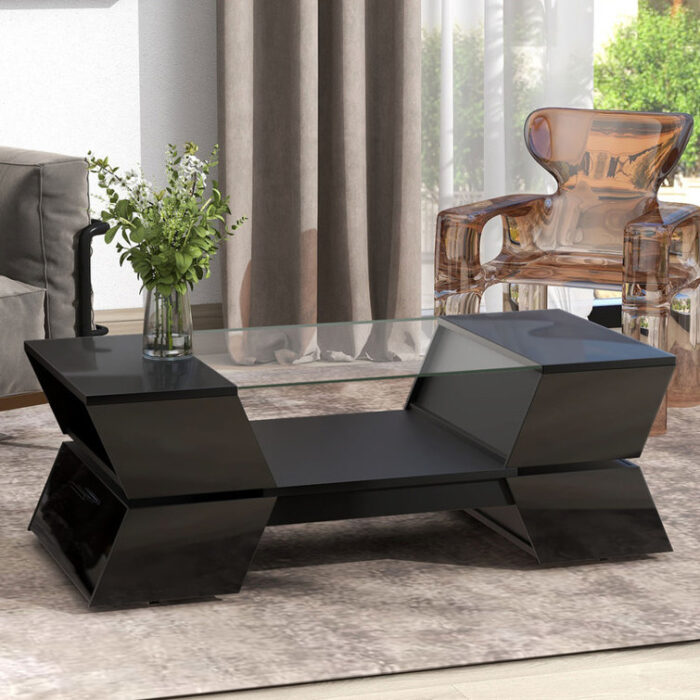 Daveonna Glass Top Coffee Table - Chic Decora