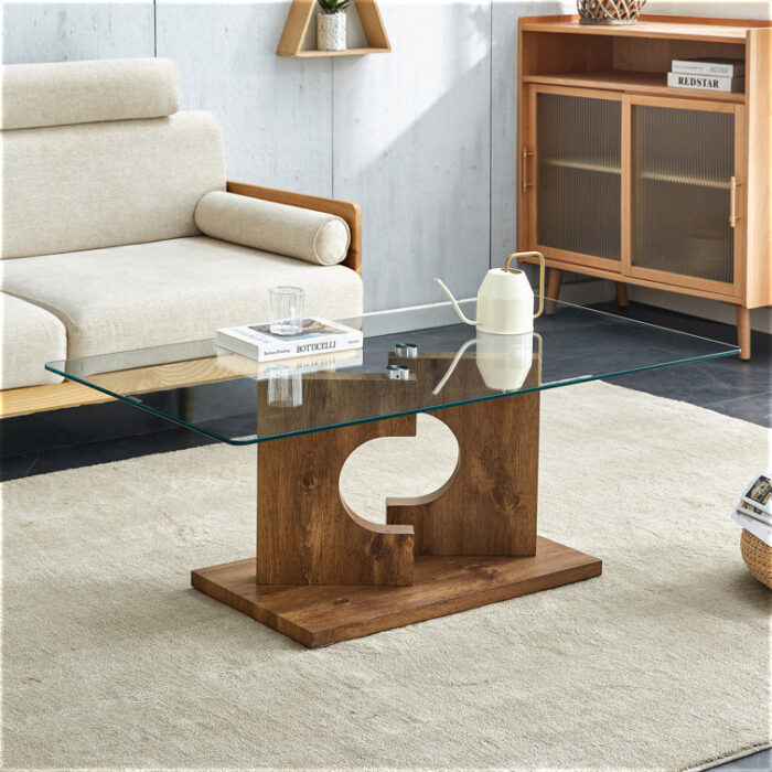 Debets Glass Top Single Coffee Table - Chic Decora