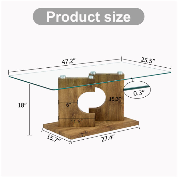 Debets Glass Top Single Coffee Table - Chic Decora