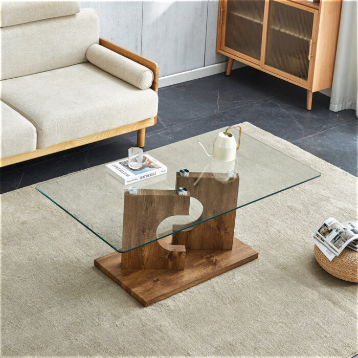 Debets Glass Top Single Coffee Table - Chic Decora