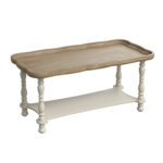 Deio French Farmhouse Coffee Table Natural Tray Top Sofa Table - Chic Decora