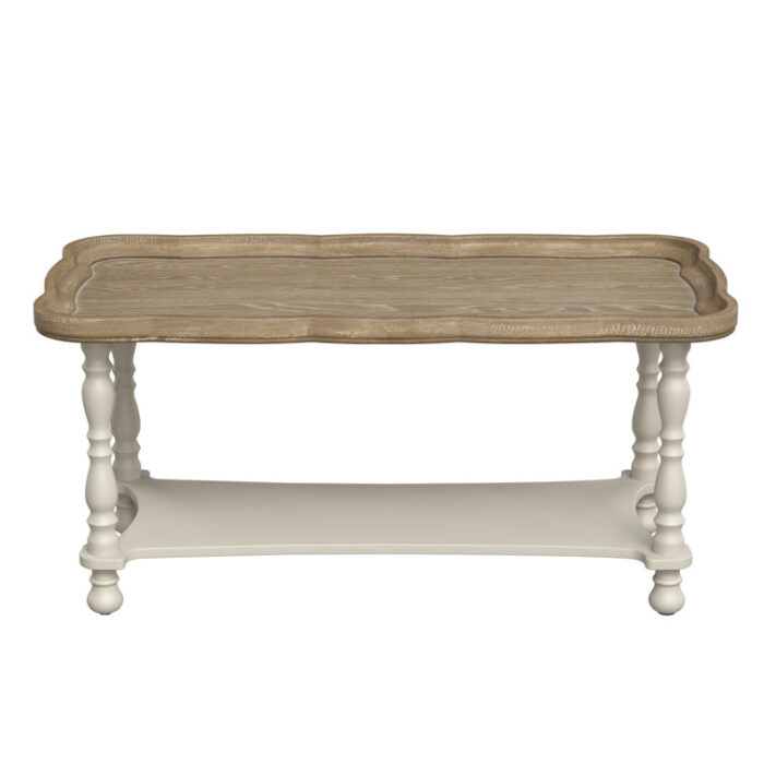 Deio French Farmhouse Coffee Table Natural Tray Top Sofa Table - Chic Decora