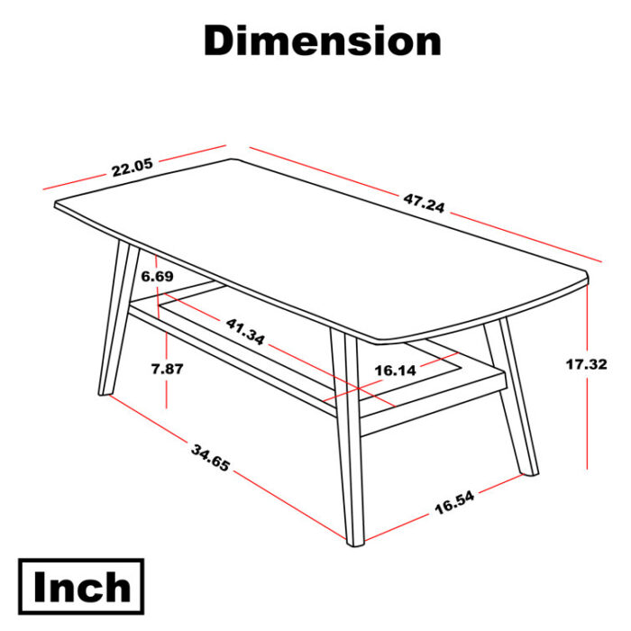 Dulcio Solid Wood Coffee Table - Chic Decora