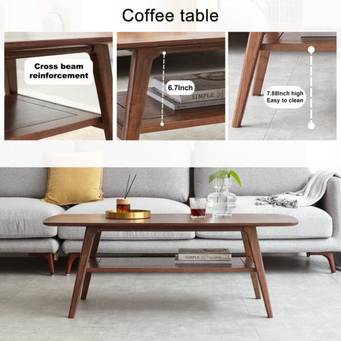 Dulcio Solid Wood Coffee Table - Chic Decora