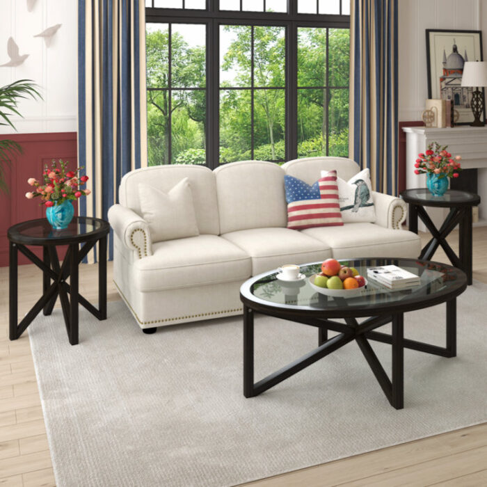 Eastchester Tempered Glass Coffee Table - Chic Decora