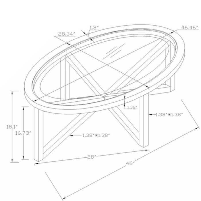 Eastchester Tempered Glass Coffee Table - Chic Decora