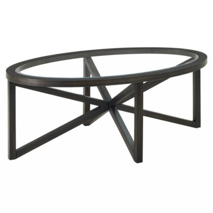 Carnesha Cross Legs Coffee Table with Black Cross Legs Base - Chic Decora