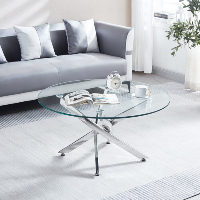 Elisabette Glass Top Coffee Table - Chic Decora