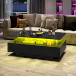 Ellise LED Coffee Table with 4 Drawers - Chic Decora